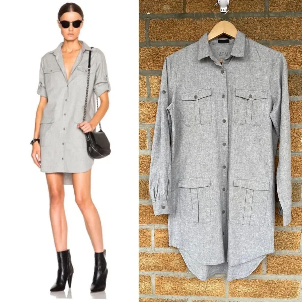 ATM Anthony Thomas Melillo Utility Shirtdress small